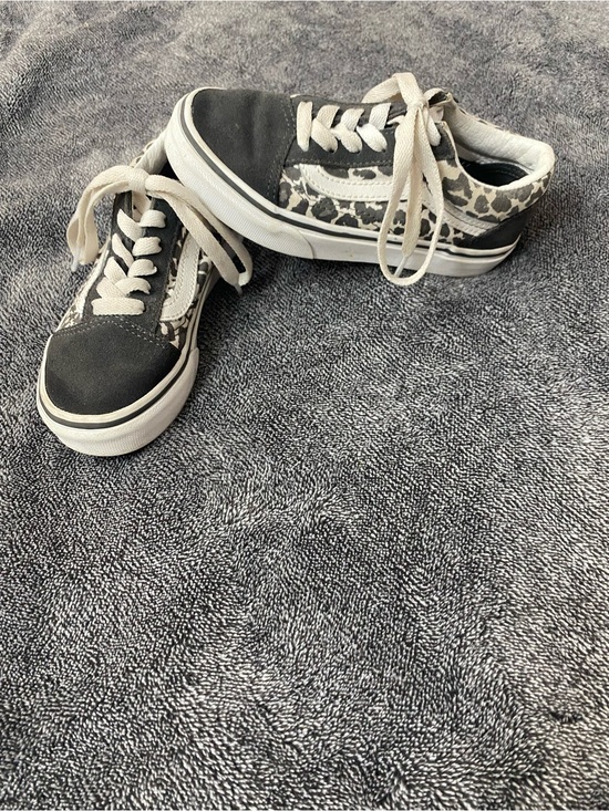 Vans Other - Vans Old Skool Kids 12 Leopard Print Sneakers - Black Suede